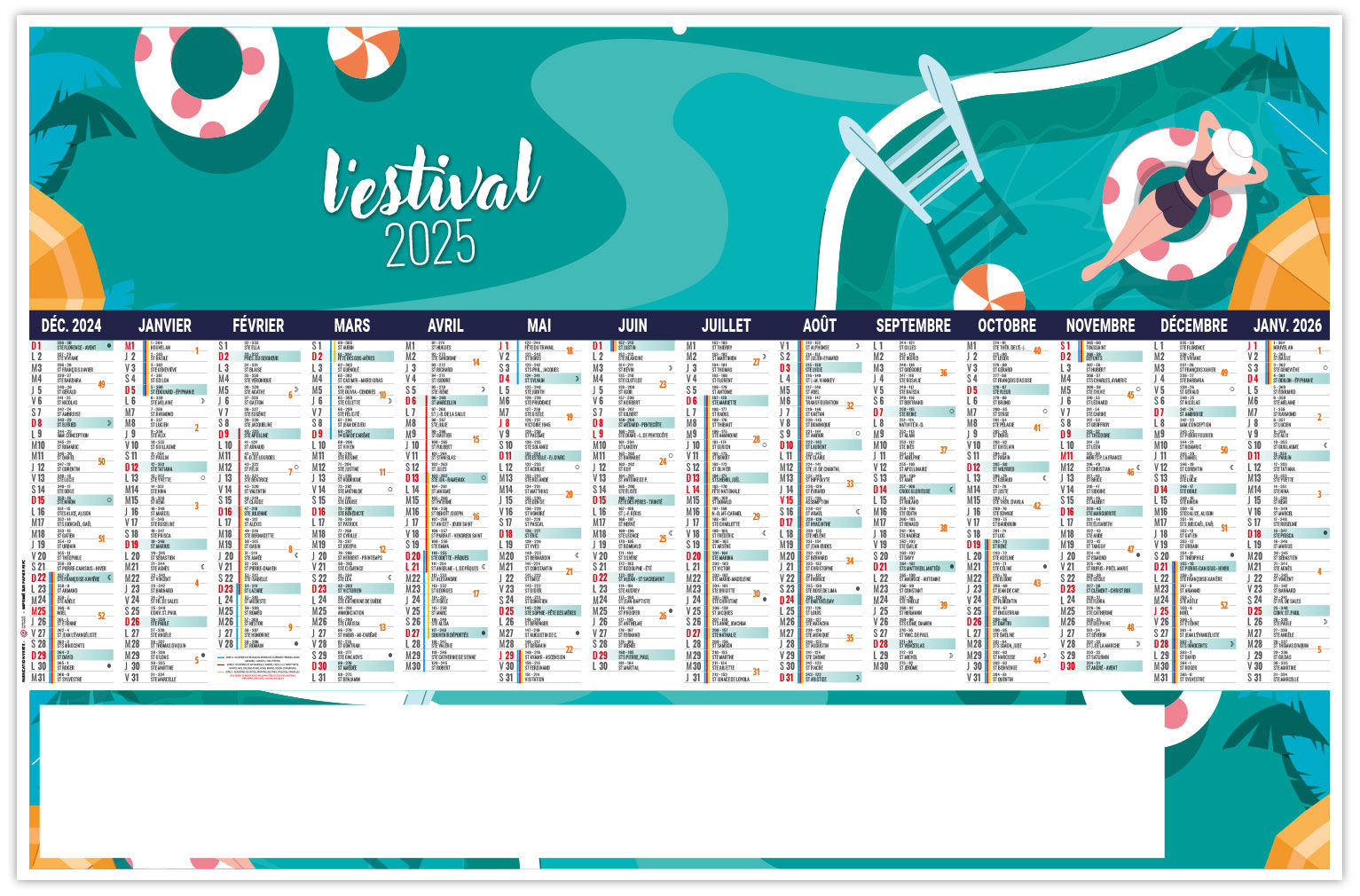 Calendrier Personnalisable Estival 2025 650X405 | Calendrier | Calendrier 2025 2026 Personnalisé