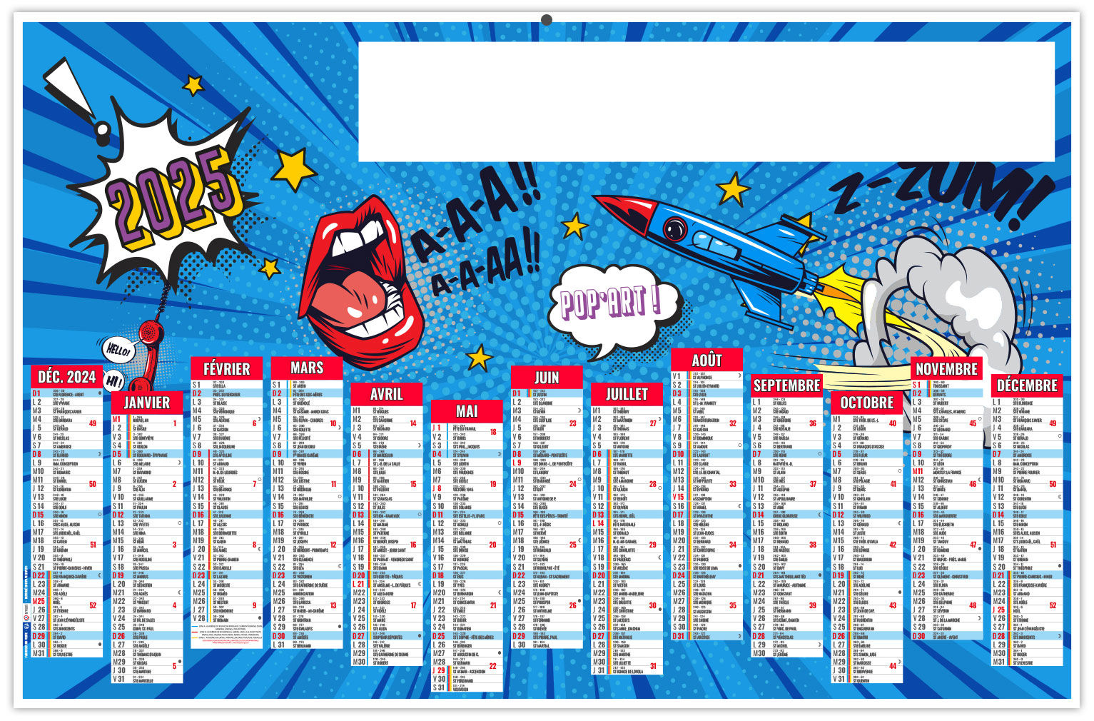 Calendrier Personnalisable Popart 2025 650X405 | Calendrier | Calendrier 2025 2026 Personnalisé