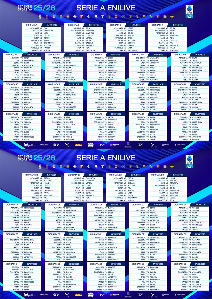 Calendrier Serie A 🇮🇹 On Espère Les 1Eres Prog Rapidement. | Calendrier Serie A 2026