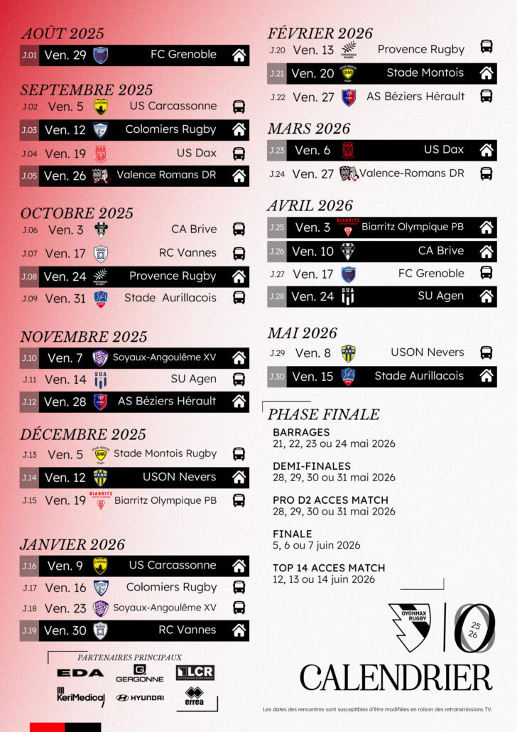 Calendrier USAP 2025 2026 Calendrier USAP 2025 2026