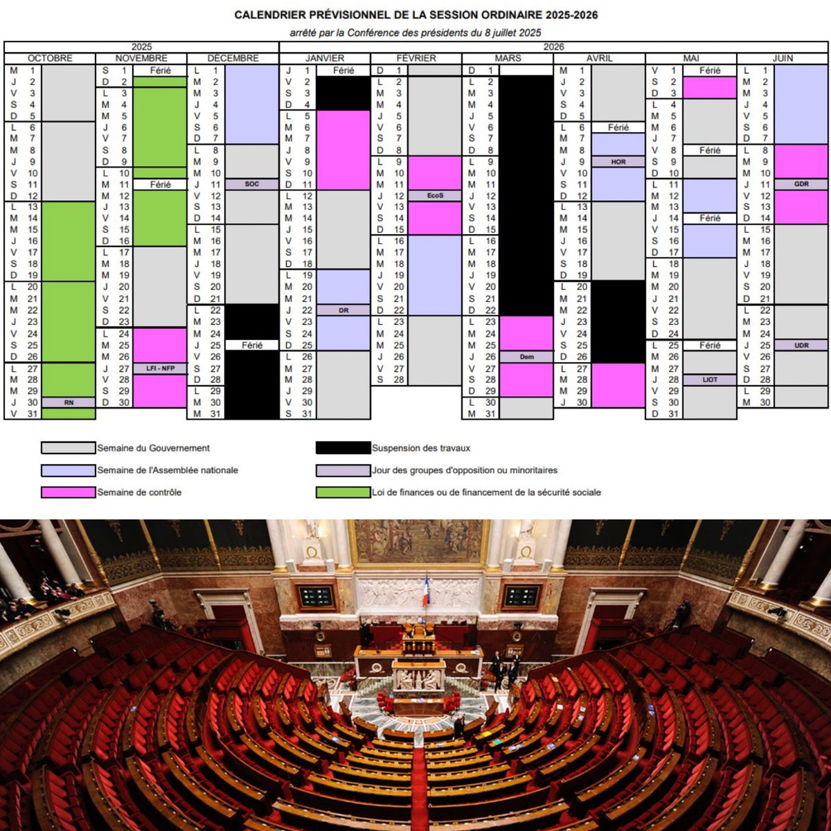 🇫🇷🗓️ Flash | Le Calendrier 2026 De L&amp;#039;Assemblée Nationale Est | Calendrier Assemblée Nationale 2025 2026
