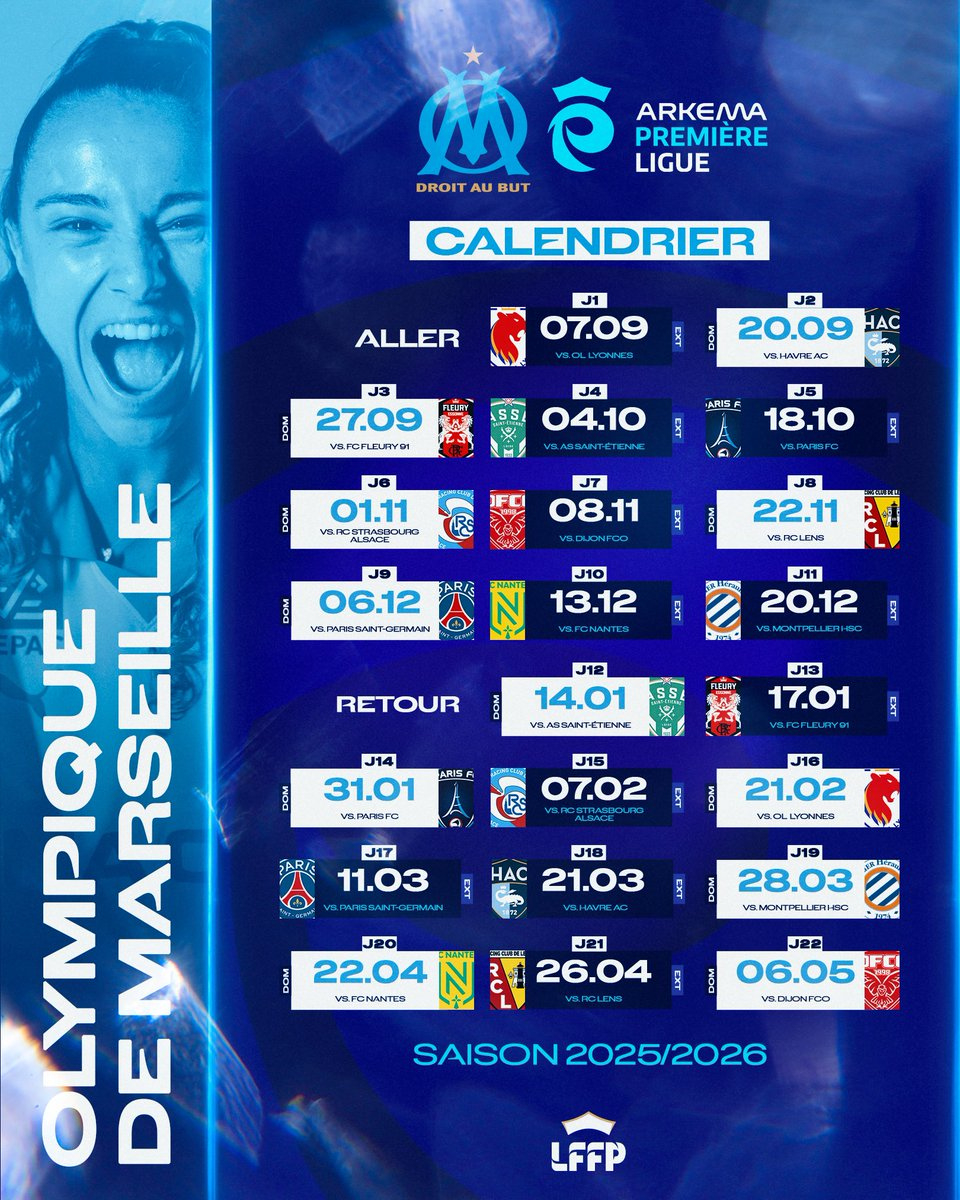 📆 𝐂𝐀𝐋𝐄𝐍𝐃𝐑𝐈𝐄𝐑 𝟐𝟎𝟐𝟓-𝟐𝟎𝟐𝟔 👉 Découvrez Le | Calendrier Match OM 2025 2026