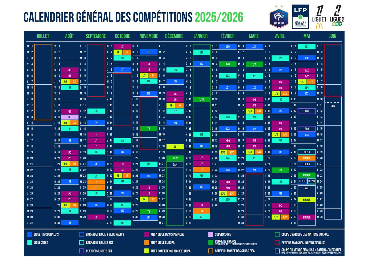 🔴🔵ℹ️📆 Le Calendrier Du Psg ! 📆 Calendrier Générale ℹ️ 1Ere | Calendrier Psg 2026