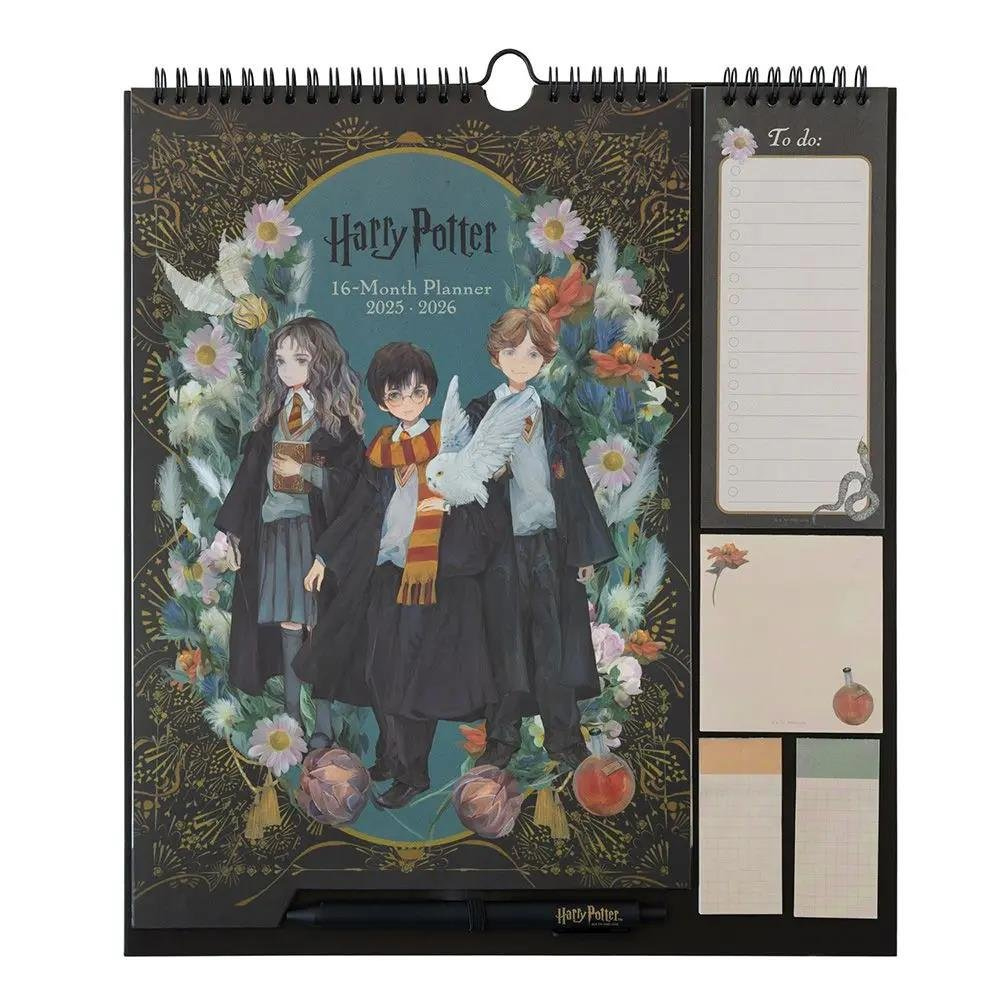Harry Potter - 2025/2026 16Month Wall Calendar With Sticky Notes | Calendrier Harry Potter 2025 2026