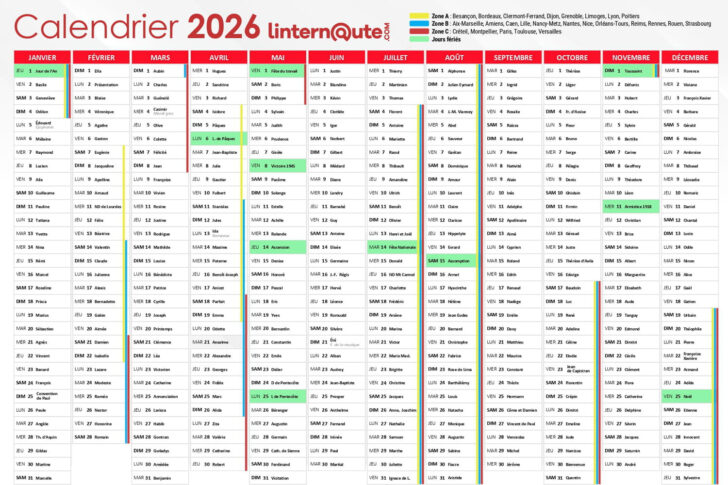 Calendrier 2026 Vacances Scolaires Europe