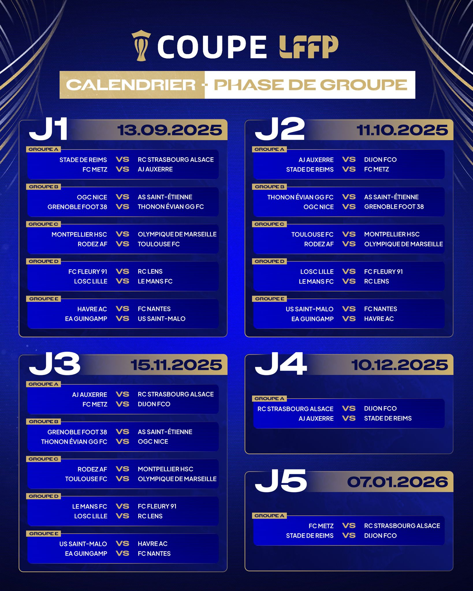 Le Calendrier 2025-2026 De La Coupe Lffp Dévoilé ! | Losc | Calendrier Losc 2026