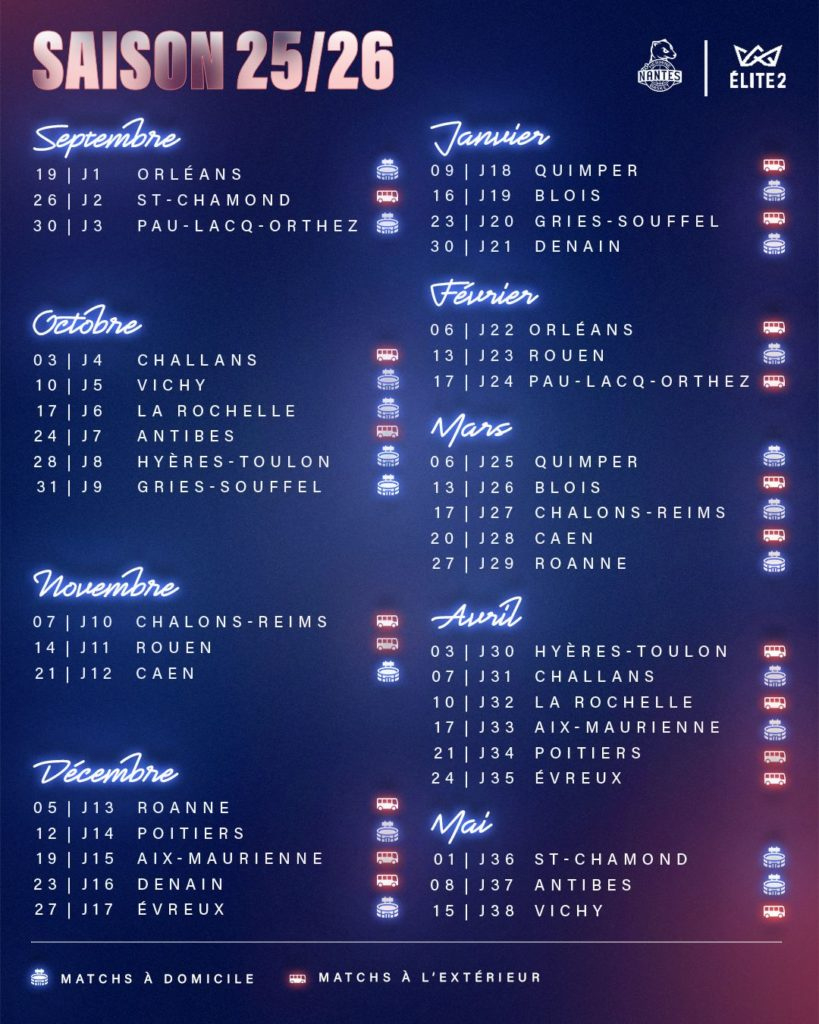 Le Calendrier De La Saison 2025/2026 Est Disponible | Nantes | Calendrier Usap 2025 2026