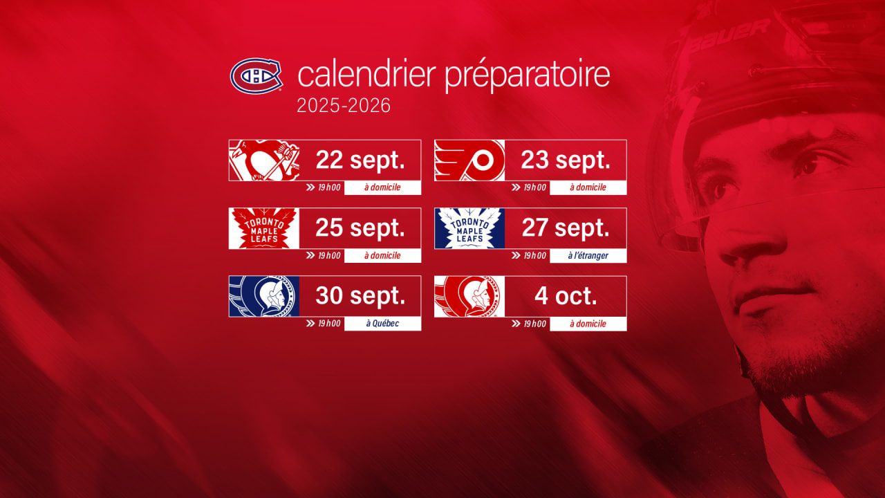 Les Canadiens Dévoilent Leur Calendrier Préparatoire 2025-2026 | Calendrier Canadiens de Montréal Février 2026