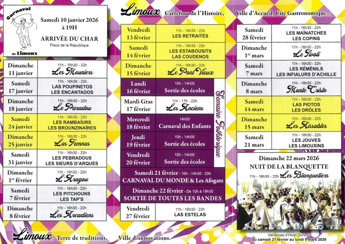 Limoux, Le Plus Long Carnaval Du Monde Programme 2026 | Calendrier Carnaval 2026