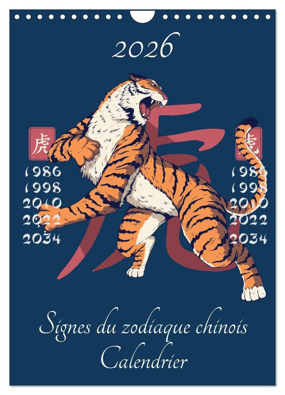 Signes Du Zodiaque Chinois (Calendrier Mural 2026 Din A4 | Calendrier Chinois 2026