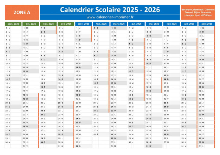 Calendrier 2025 2026 Imprimable