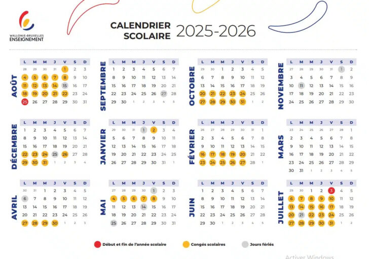 Calendrier Vacances Scolaires 2026 Belgique